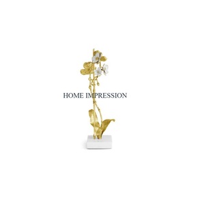 Flower Designing Table Decoration Handmade <b>White</b> and Gold Polished Candle Holders With <b>White</b> Marble Luxury Candlestick Holders - Product Image 1