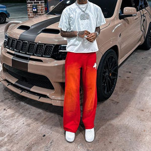 Sun Fade Acid Wash Baggy Survêtement Pantalon Hip Hop Vintage Sport Survêtement Pantalon Survêtement Ensemble - Product Image 2