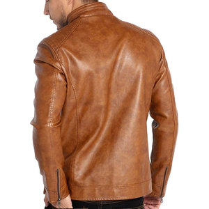 Producto más vendido Chaqueta superior de cuero Las mejores chaquetas de cuero delgadas de invierno para hombre Chaqueta de cuero de diseño personalizado para hombre - Product Image 2