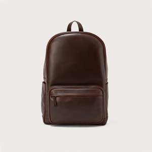 Mochila Philos Vintage de Cuero Genuino Marrón con Protección RFID, Cierre de Cremallera, Forro de Poliéster, Estilo Elegante para Invierno y Verano - Product Image 1