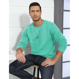 เสื้อสเวตเตอร์คอกลมของผู้ชายเสื้อขนแกะสำหรับทุกเพศเสื้อถักโลโก้400Gsm สีล้วน - Product Image 5