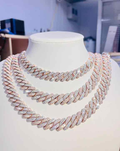 Collar de Diamantes Moissanite Estilo Cubano Miami de 14 mm de Ancho, Pulseras de Oro para Hombre, Estilo Urbano, Ideal para Bodas, con Certificado IGI - Product Image 3