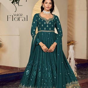 ชุดผ้าเย็บปักถักร้อยผ้าไหม georgette สำหรับผู้ใหญ่ดีไซน์ล่าสุด - Product Image 1