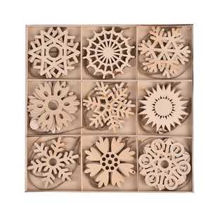 <b>Laser</b> <b>Cut</b> UV Printed <b>Wood</b> Christmas Ornament Snowflake Pendant for Home Holiday Decorations and Party Use - Product Image 3