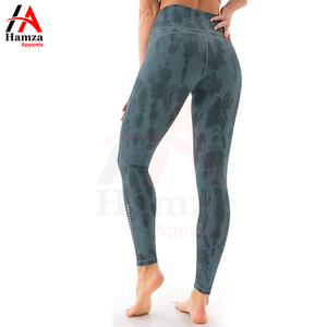 Pantalones cortos de Yoga sólidos de cintura alta tela de poliéster suave 180 GSM cuatro vías estiramiento a prueba de viento transpirable sin costuras pantalones cortos de mujer Hamza - Product Image 2