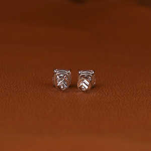 14KT Solid Gold Stud Earrings Back Screw Luxury Hip Hop Jewelry Featuring Lab Grown <b>Pink</b> Cushion Cut Diamond Gold Bezel Set - Product Image 4