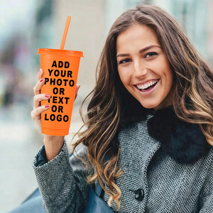 Factory Wholesale Custom Logo 24oz Bpa Free <strong>Reusable</strong> Plastic Iced Coffee Drinkware Color Glitter Tumbler <strong>Cups</strong> With Lid and Straw - Product Image 4