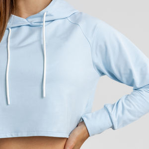 Vêtements pour femmes grande taille respirants de haute qualité, sweats à capuche et sweat-shirts grande taille, crop tops à capuche avec logo personnalisé - Product Image 4