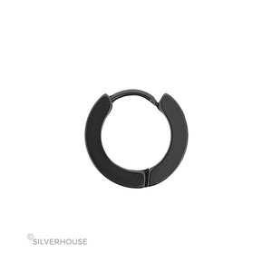 Orecchini a Cerchio in Acciaio Nero Profilo Dritto 4x9mm 6 Unità Accessorio di Moda - Product Image 1