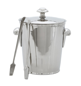 Seau à glace en métal argenté à bord festonné avec poignées en anneau pour un dîner sophistiqué. Disponible à prix de gros. - Product Image 2