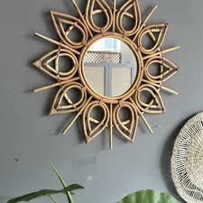 Miroir de dressing en rotin pleine grandeur avec panier de rangement Miroir mural sur pied pour la décoration de la pièce - Product Image 2