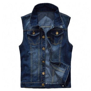 Personalizado Nueva llegada 100% Algodón Tallas grandes Invierno Hombres Chaleco de mezclilla Alta calidad Nuevo último diseño - Product Image 1