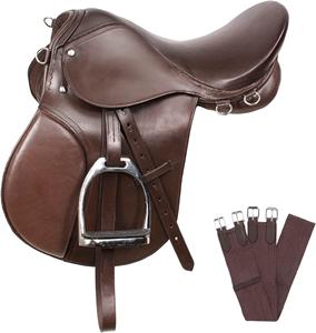 Sillín de doma inglesa de calidad superior para equitación Asiento de contacto cercano de cuero genuino suave Sillín de caballo inglés - Product Image 1