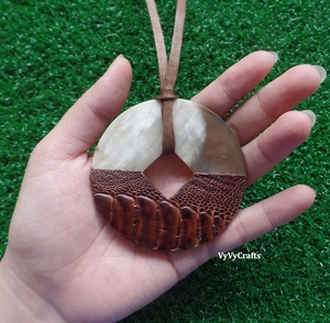 VL13 Colgante de moda Joyería Cuerno de búfalo y combinación de cuero - Product Image 1