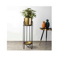 Grandes jardinières décoratives auto-arrosantes en fer chromé doré, durables et écologiques, pour la maison et le jardin