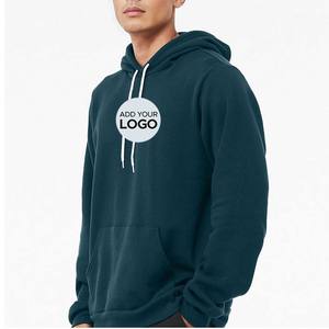 Sweat-shirts à capuche de qualité supérieure, sans cordon, couleur verte unie, pour hommes - Product Image 2