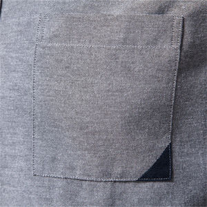 Nueva camisa Oxford de mezcla de algodón de primavera para hombre, diseño de bolsillo transpirable con estampado informal ajustado para verano - Product Image 6