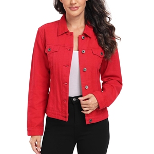 แจ็กเก็ตทรูเกอร์ผู้หญิงทันสมัยธรรมดาติดกระดุมแขนยาวสำหรับเสื้อผ้าแนวสตรีทแบบลำลองสำหรับฤดูใบไม้ร่วงและฤดูหนาว - Product Image 3