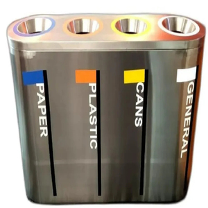 Cubo de almacenamiento de reciclaje de acero inoxidable Quatro de tapa abierta de alta calidad, cubos de basura sin tapa - Product Image 1