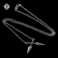 Pendentif Croix Shuriken Gothique en Argent 925 Plaqué Or 18K avec Diamants, Couteau Kunai, Bijou Unisexe Tendance Streetwear Hip Hop, Idéal Cadeau