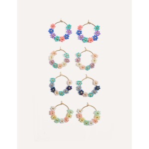 Orecchini a Cerchio alla Moda Cucocuca YHS E01 con Perline Miyuki e Cordoncino in Acciaio Inossidabile, 4 Opzioni Multicolore per Uso Quotidiano, Spedizione UE in 48 Ore - Product Image 1