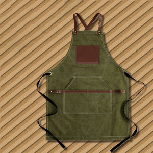 ผ้ากันเปื้อนผ้าฝ้ายผืนผ้าใบแบบไขว้ด้านหลังปรับขนาดได้มากขนาด M ถึง XXL ผ้ากันเปื้อนพ่อครัวสำหรับบาร์เทนเดอร์กาแฟ - Product Image 5