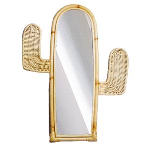 Luxurious Cactus Shaped Rattan <b>Mirror</b> Art Design <b>Hanging</b> <b>Wall</b> Decoration for Children's Room Special for Home Use - Product Image 1