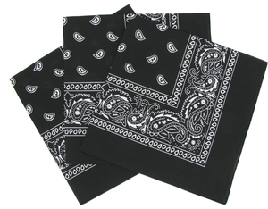 ผ้าโพกหัวผ้าฝ้ายลาย Paisley สีดำพิมพ์โลโก้ตามสั่งฮิปฮอป - Product Image 1
