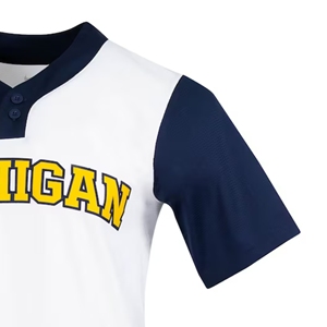 Camiseta de béisbol de la Universidad de Michigan, ropa deportiva universitaria Unisex personalizada con cuello de botón, camiseta lisa transpirable Team Spirit - Product Image 4