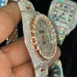 Mejor venta Iced out Lab Grown Watch reloj de diamante incoloro para hombres mejor calidad precio al por mayor - Product Image 6