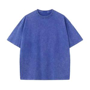 RTS Hommes 100% Coton Lavage À L'acide Ras Du Cou T-Shirt 260 GSM Stone Wash Plus La Taille D'été Utilisation Plaine Solide Couleur Jersey Vêtement Teint - Product Image 6