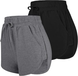 Pantalones cortos activos para mujer, informales de Color sólido para correr al aire libre, Fitness, gimnasio, ropa activa de verano, estampados únicos, 2 piezas - Product Image 1