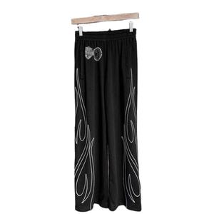 Pantalons de survêtement respirants pour femmes, logo personnalisé imprimé, pantalon de jogging à devant plat, tissu worsted - Product Image 2