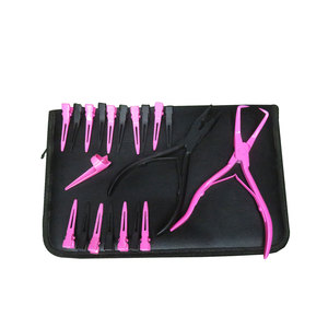 2025 salón de belleza profesional Acero inoxidable Rosa negro Kit de herramientas de extensión de cabello alicates multifunción Alicates para extensión de cabello - Product Image 6