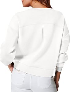 Sweat-shirts à col rond pour femmes, nouvelle collection 2026, 100% polyester, fabrication écologique au Bangladesh, manches longues, décontractés - Product Image 3