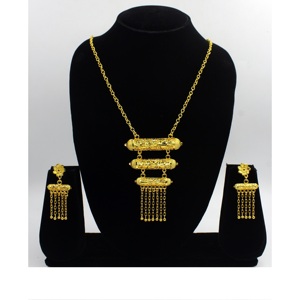 Parure de bijoux collier avec boucles d'oreilles en laiton plaqué or pur parure de bijoux collier design haute qualité Émirats arabes unis Dubaï - Product Image 1