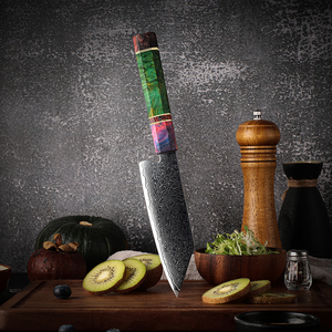 Venta al por mayor personalizado de alta calidad OEM ODM servicio cuchillo Damasco acero estilo japonés cocina corte Chef cuchillo con mango de madera - Product Image 2