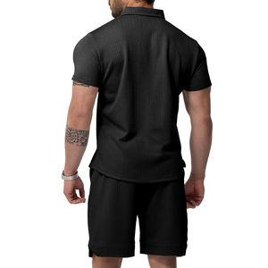 Set corto Casual con collo a cerniera 2 Psc Set <span class=keywords><strong>Polo</strong></span> da uomo completi estivi da uomo - Product Image 3