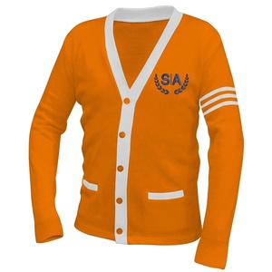 Vente en gros de cardigans chauds de haute qualité, pulls pour sororités, collèges, fraternités, cardigans avec broderie de logo personnalisée - Product Image 1