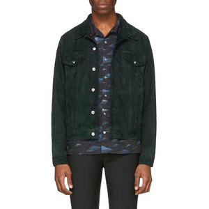 Veste en toile et daim pour homme, hiver, haute qualité, écologique, respirante, coupe-vent, col roulé, fermeture éclair, logo sur le devant, décontractée - Product Image 1