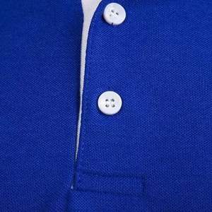 Polos de talla grande transpirables de algodón azul para hombre, polos informales de manga corta para verano - Product Image 5