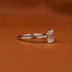Luxurious Emerald Cut Lab Grown Diamond <b>Solitaire</b> Engagement <b>Ring</b> 18K Solid Gold Plated IGI Certified Women's Fine Gift <b>Ring</b> - Product Image 6