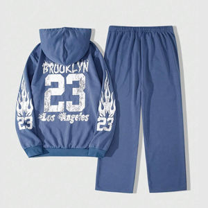 Sudadera con Capucha y Bolsillos de Alta Calidad para Hombre, Estilo Urbano de Invierno, con Estampado de Letras DTF Personalizado, Pantalones de Chándal a la Moda - Product Image 6