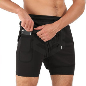 Latest Design Double <b>Layer</b> Athletic Shorts for Adult Size Pakistan Manufacture Men Double <b>Layer</b> Athletic Shorts - Product Image 1