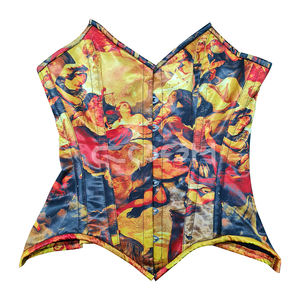 COSH CORSET Overbust Steelboned Digital Sublimated Renaissance Print Satin Fashion Wear Corset Top - Product Image 1