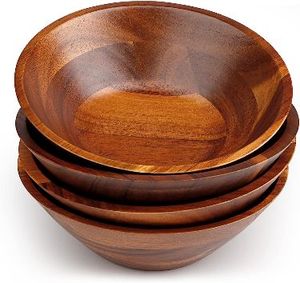 COCINA MEZCLA DE MADERA ARTESANÍA Tazón de masa de madera hecho a mano para frutas o ensaladas Tazón de granja rústico vintage de alta calidad - Product Image 3