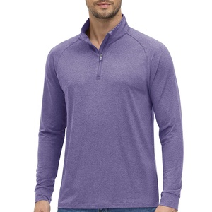 OEM venta al por mayor de logotipo personalizado bordado de alta calidad de los hombres sudaderas con capucha de media cremallera al aire libre pulóver liso cuarto de media cremallera sudaderas - Product Image 1