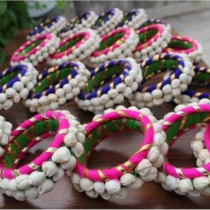 Conjunto de brazaletes indios de hilo de seda al por mayor para mujeres y niñas, brazaletes para fiesta de boda, pulseras de pulsera indias - Product Image 3