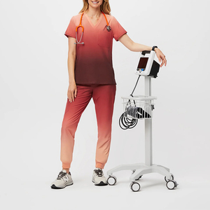 Venta caliente última llegada sublimado suave Scrubs uniformes conjuntos enfermera moda mujeres Hospital ropa de trabajo mujeres hombres uniformes - Product Image 3