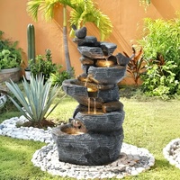 Fontaine d'intérieur/extérieur moderne et écologique en polyrésine, design animalier, légère, avec éclairage LED, peinte à la main, Feng Shui pour la maison